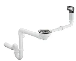 Сифон для мийки зі сталі Hansgrohe D14-10 із переливом на одну чашу Stainless Steel 43921800