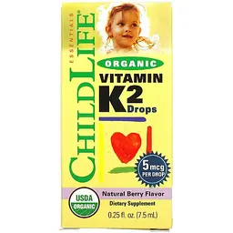 Вітамін K2 для дітей ChildLife органічний в краплях з ягідним смаком 7.5 мл (CDL14500) - мініатюра 2