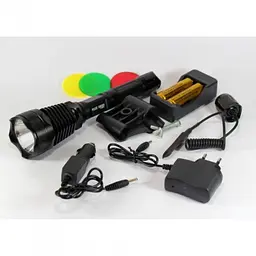 Ручний ліхтар акумуляторний Bailong металевий чорний 1180 Lumen POLICE BL-Q2800 T6 150000W - мініатюра 2