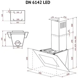 Витяжка похила Perfelli DN 6142 BL LED - мініатюра 10