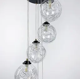 Підвісний світильник Transparent Bubbles на 7 плафонів з металевою ниткою Line.F 371/7 - мініатюра 2