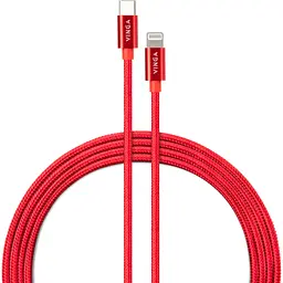 Дата кабель USB-C to Lightning 1.0m 20W Nylon Red Vinga (VCDCCLM531) - мініатюра 1