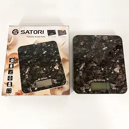 Кухонні настільні електронні ваги Satori SKS-211-BL із сенсорним керуванням LCD-дисплей до 15 кг Коричневий - мініатюра 4