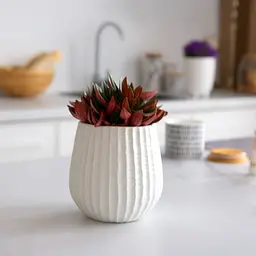 Ваза-кашпо МВМ My Home, 16,5 см, біла (DH-FLOWERS-25 M WHITE) - мініатюра 6