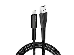 Кабель ColorWay USB 2.0 AM TO TYPE-C 1.0M ZINC ALLOY + LED BLACK (CW-CBUC035-BK)