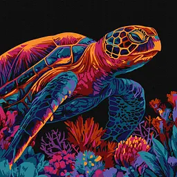 Картина за номерами Загадкова черепаха Ideyka 30x30 см КНО5182