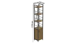 Етажерка 4/34 Ferrum-decor Серії Конект з тумбою 179x34x28 Чорний ДСП Артизан (FRD-104468) - мініатюра 3
