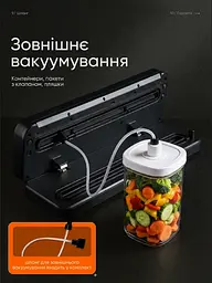 Потужний Вакууматор для продуктів Zepline Professional Vacuum Sealer 200 Вт Вакууматор для їжі з пакетами для вакуумування 200 Вт - мініатюра 8