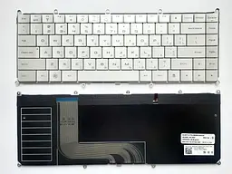 Клавіатура для ноутбуків Dell Adamo 13-A101 срібляста з підсвічуванням RU/US