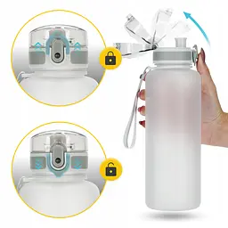 Пляшка для води 4FIZJO спортивна 1000 мл Grey (P-5905973404273) - мініатюра 4