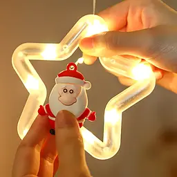 Світлодіодна гірлянда штора зірки 3D Niki Light 3м завіса зірки з фігурками всередині теплий білий - мініатюра 5