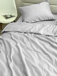 Комплект постільної білизни Ecotton Євро 210х220 см однотонний світло-сірий Light grey (25191)