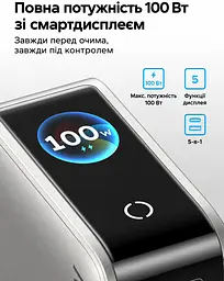 Мережевий зарядний пристрій UGREEN Nexode Pro X773 GaN до 100 Вт сумарно 4 USB-C та 1 USB-A 100 Вт (65620B) - мініатюра 12