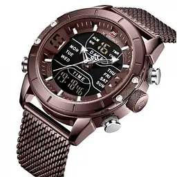 Чоловічий наручний годинник Naviforce Tesla Brown NF9153