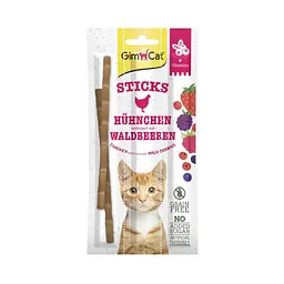 Ласощі для кішок GimCat Superfood Duo-Sticks з куркою та лісовими ягодами 3 шт по 5 г (G-420967/420578)