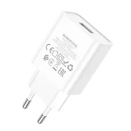 Адаптер мережевий BOROFONE Aspirer single port charger BA74A сам блок в розетку - мініатюра 4