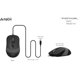 Мишка A4Tech FM10ST USB Grey (4711421990134) - мініатюра 8