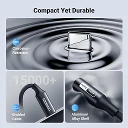 Перехідник USB Type-C - 3,5 мм UGREEN CM720 Aux Dongle HiFi адаптер для навушників Black (25836) - мініатюра 4