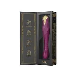 Смартвібратор-пульсатор Zalo - King Velvet Purple, кристал Swarovski - мініатюра 11