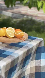 Водовідштовхувальна Скатертина Шахматка синя 150х110 см - мініатюра 4