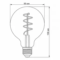 LED-лампа Videx Filament G95FASD 5W E27 2200K димована бронзова (25015-000) - мініатюра 4