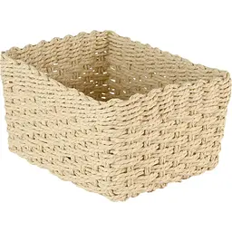 Кошик плетений МВМ My Home (MVM) TH-34 M 25х19х13 см бежевий (TH-34 M BEIGE)