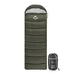 Спальник з капюшоном Naturehike U150 NH20MSD07, (11°C), правий, зелений - мініатюра 2