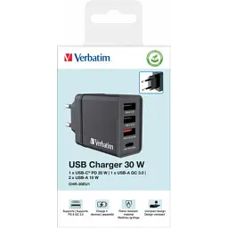 Зарядний пристрій Verbatim USB 30W PD3.0 4-ports black (49700) - мініатюра 8