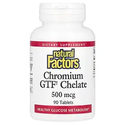 Хелат хрому Natural Factors Chromium GTF Chelate 500 mcg, 90 таблеток