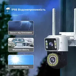 IP-камера вулична з акумулятором та подвійним об'єктивом XON SmartCam Wi-Fi 8000mAh Solar 1080P (KCBSW22VW 3732) Біла - мініатюра 7