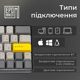 Клавіатура Epomaker EP64 Mulan Black механічна бездротова (EP64-B-M) - мініатюра 6