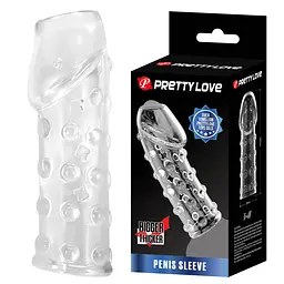 Насадка на пеніс Pretty Love Penis Sleeve, 19.8 см (прозорий) - мініатюра 6
