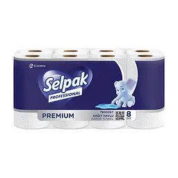 Бумажные полотенца Selpak Professional Premium 3 слоя 11.25 м 8 рулонов (8690530118218)