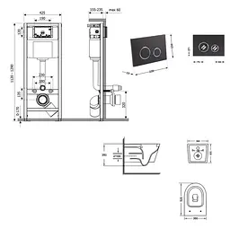 Набір Qtap Nest 4 в 1 для підвісний унітаз Jay Ultra Quiet 520x360x320 + комплект інсталяції QT07335175W48192 - мініатюра 9