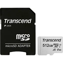 Карта пам'яті Transcend 512GB microSDXC 300S UHS-I U3 + ad (TS512GUSD300S-A)