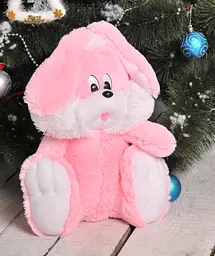 Зайчик сидячий Alina 55 см рожевий - мініатюра 3