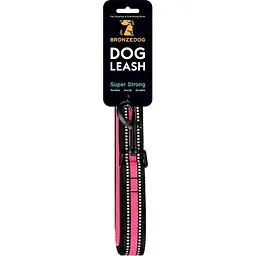 Повідець для собак BronzeDog Mesh, розмір М, 200х2 см, рожевий - мініатюра 6