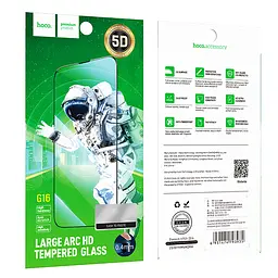 Захисне скло Hoco Guardian shield series full screen 5D large arc tempered glass set for iP17/16 Pro (G16) Black