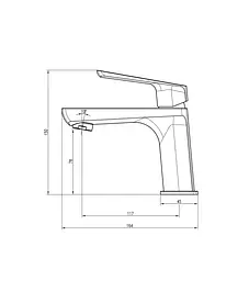 Змішувач для умивальника Topaz Lexi TL 21201-H57-CW cartridge D35 білий/хром или( TL 21201-H57-W) Білий - мініатюра 5