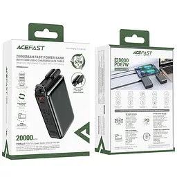 Портативний ЗП Power Bank Acefast M4 PD67W 20000 mAh Black - мініатюра 6
