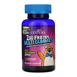 Дитячі жувальні мультивітаміни Ведмедики 21st Century (Zoo Friends Multi Gummies) - 60 жувальних цукерок