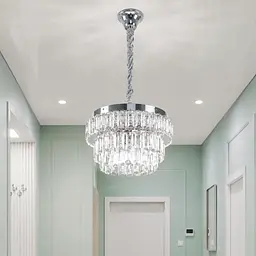 Хромована кришталева світлодіодна люстра Splendid Ray L2211/400/4+LED (CR), 40 см на 4 лампи E14 з LED-підсвічуванням