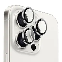 Захисне скло камери iPhone 15 Pro Max PVD Dual Color Sapphire Lens Guard LG-003, White Titanium, WiWU