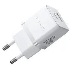 Зарядний пристрій Baseus Palm Fast Charger Type-C+USB 20W white (P10111608213-00) - мініатюра 2