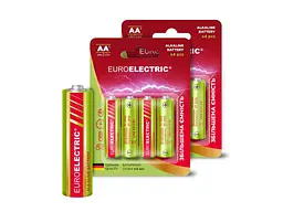 Батарейка лужна EUROELECTRIC LR6/AA 4шт 1,5V PE blister - мініатюра 4