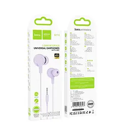 Дротові вакуумні навушники Hoco M114 з мікрофоном, 3.5mm, 1.2m, purple - мініатюра 4