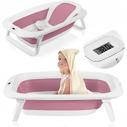 Складана ванна Lionelo Baby Bubble з термометром Pink Magnolia (LOC-BABY BUBBLE PINK MAGNOLIA) - мініатюра 2