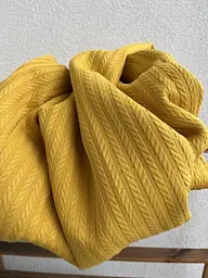 Покривало Zeintex Косичка бавовняне гірчичне 230х300 см - мініатюра 3