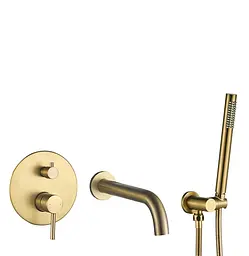 Змішувач для ванни VBI Milano brushed gold прихованого монтажу VBI-050107BG, Золотий
