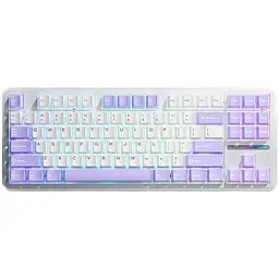 Клавіатура Aula F87 EN/UA White/Lilac, USB, кабель 1.8 м, 365.9 х 139 х 41.1 мм, підсвічування, кількість клавіш 87 (6948391202464)